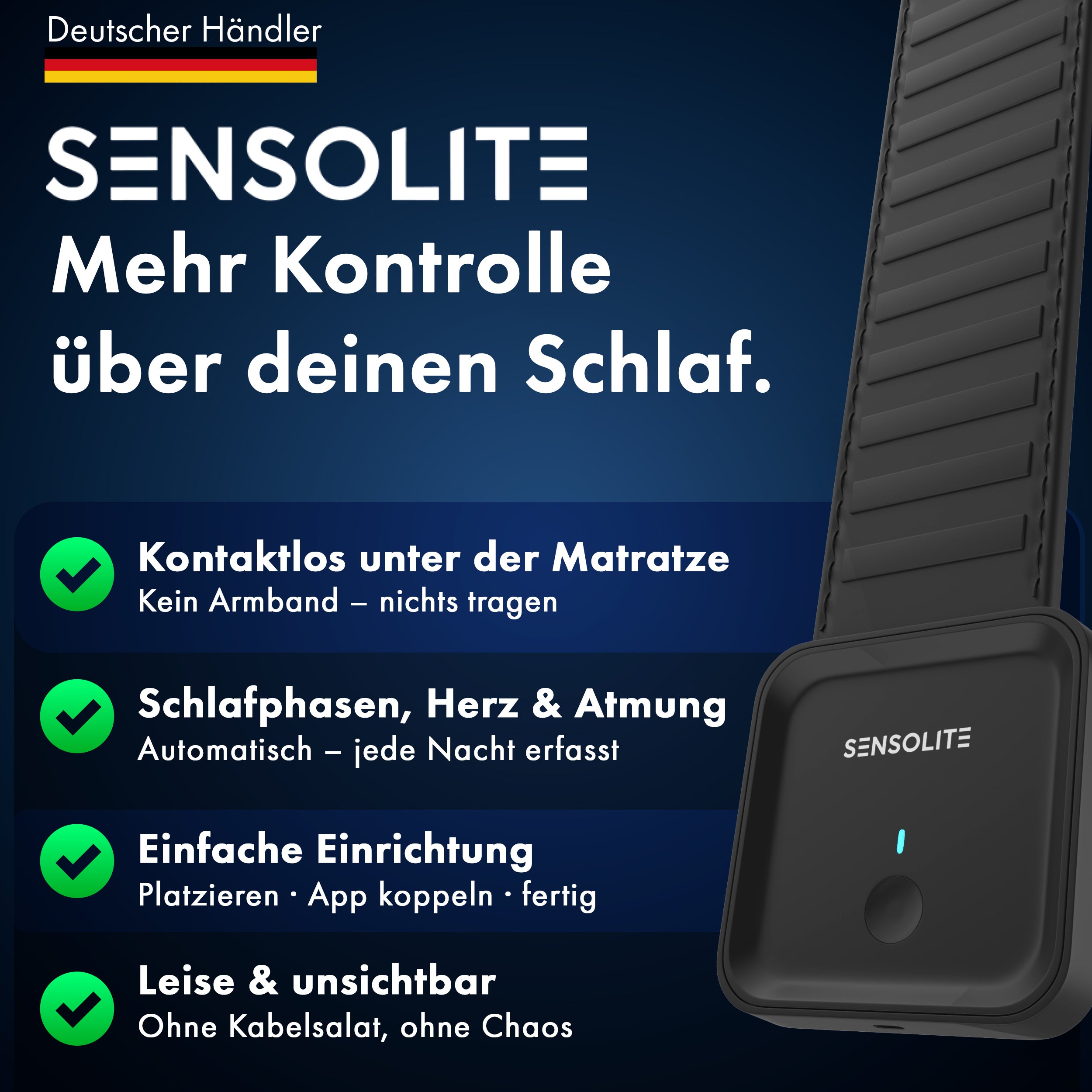Sensolite Schlaftracker: Kontaktloser Sleep Monitor - sensolite